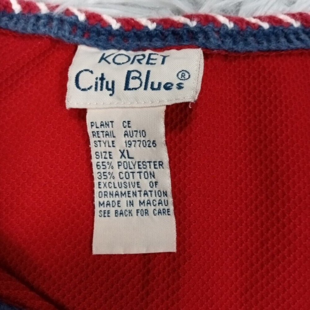 Vintage‎ Koret City Blues Womens Sweater Red XL Pullover Embroidered Stitching - Picture 4 of 8